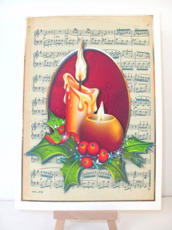 Sheet Music Christmas Candles by Christine Sutton