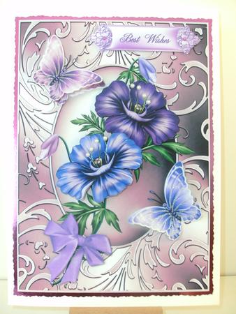 Flora and Flutters in Shimmer Frame Card Topper by Christine Sutton