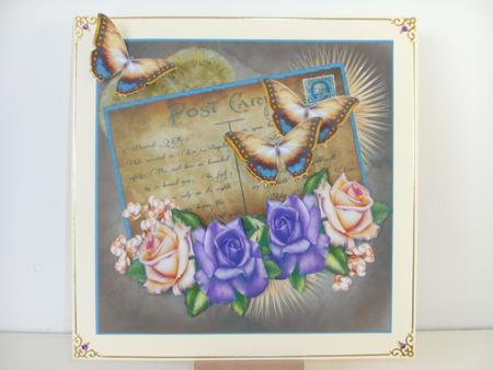Vintage Postcard Heritage Roses by Christine Sutton