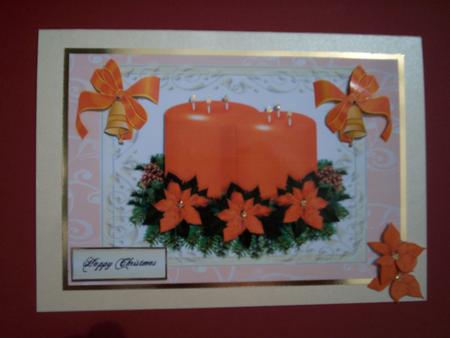Pretty Orange Candles in a Frame by Christine Sutton