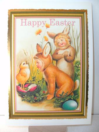 Easter Chicks Decoupage Card Front by Christine Sutton