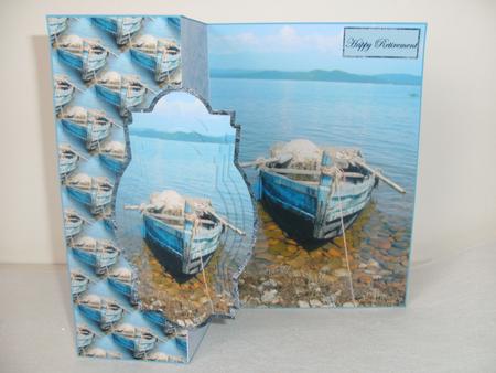 Rowing Boat Moored No Hole Fold Back Card Mini Kit by Christine Sutton