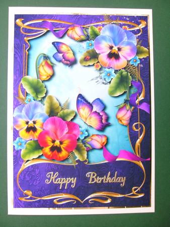 Purple Pansies & Flutters - Any Occasion by Christine Sutton