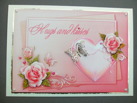 Valentines Hearts & Roses - Hugs & Kisses & I Love You by Christine Sutton