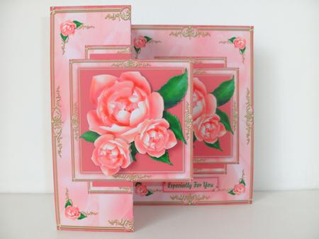 Peachy Pink Rose Foldback Minikit by Christine Sutton