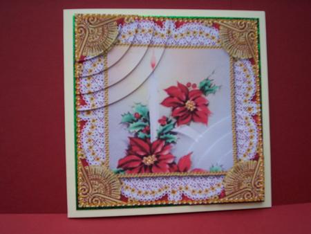 Christmas Candle 1 6inch Duo Corner Stack Card Front by Christine Sutton