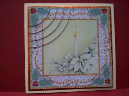 Christmas Pastel Candle Vintage 6inch Duo Corner Stacker by Christine Sutton