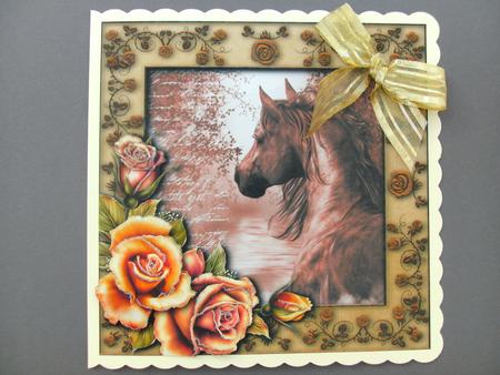Beautiful Roses & Majestic Horse by Christine Sutton