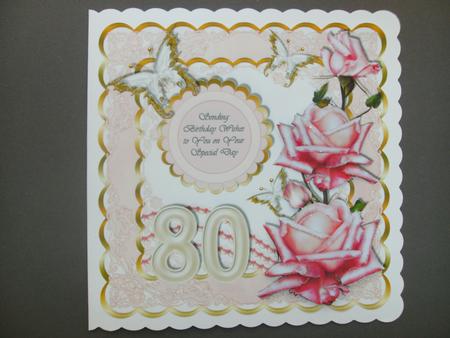 80th Birthday Roses & Pearls by Christine Sutton