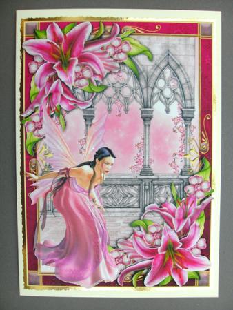 Gorgeous Pink Stargazer Lilies & Fairy by Christine Sutton