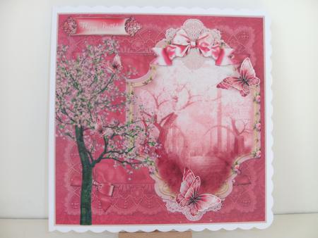 Oriental Cherry Blossom Tree 8x8 Topper by Christine Sutton