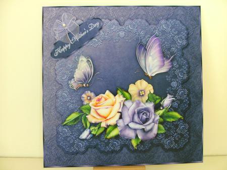 Lavender Roses 8" Square Card Mini-kit by Christine Sutton
