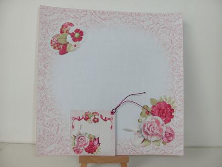 8x8 Shabby Chic Vintage Roses Mini Kit Insert by Christine Sutton