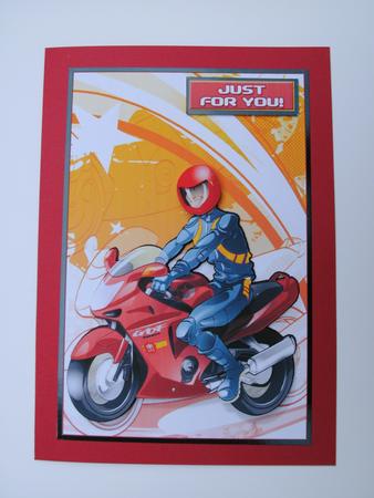 Biker Dude Red Quick Card. by Christine Sutton
