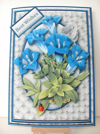 Gentian Flowers and Butterfly Quick Card Kit by Christine Sutton