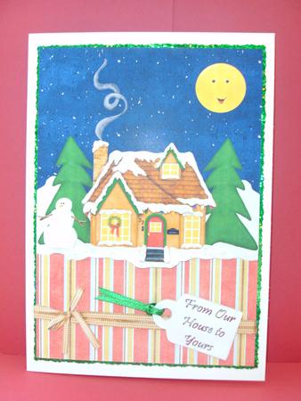 Night Before Christmas Decoupage Card Front by Christine Sutton