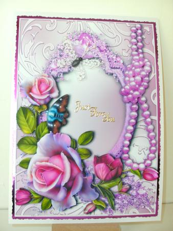 Romantica Roses & Pearls on a Shimmering Frame by Christine Sutton