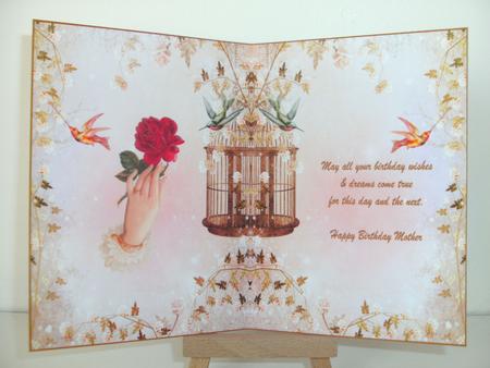 Happy Birthday Vintage Rose Insert by Christine Sutton