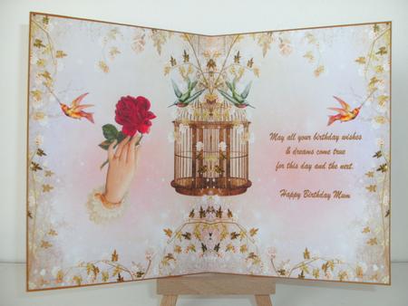 Happy Birthday Mum Vintage Rose Insert by Christine Sutton
