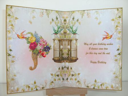 Vintage Floral Birthday Insert by Christine Sutton