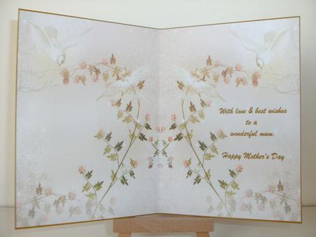 Pretty Dove & Flowers Mother's Day Insert by Christine Sutton