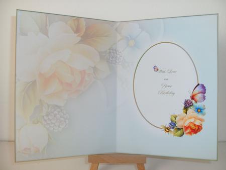 Summer Butterflies & Roses Birthday Insert by Christine Sutton