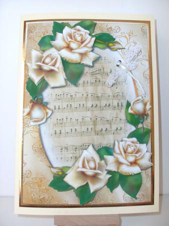 Antique Ivory Roses & Sheet Music + Extra Plaque by Christine Sutton