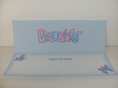 Birthday Daughter Butterflies Large Dl Matching Insert by Christine Sutton