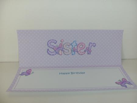 Birthday Sister Butterflies Large Dl Matching Insert by Christine Sutton