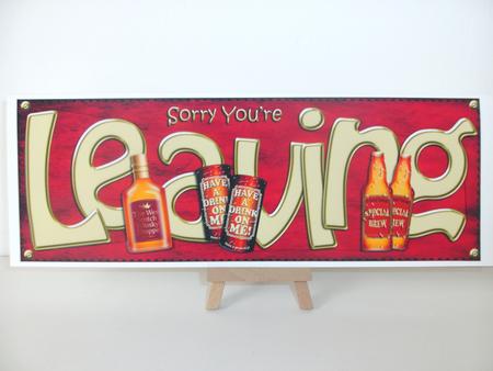 Sorry You're Leaving Large Dl with 3D Decoupage by Christine Sutton
