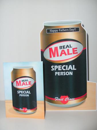 Real Male Beer Can Shaped Card with Decoupage by Christine Sutton