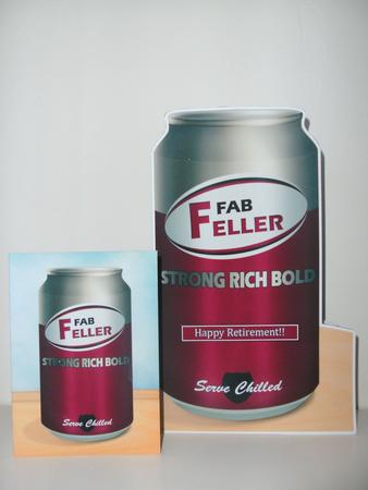 Fab Feller Beer Can Shaped Card with Decoupage by Christine Sutton