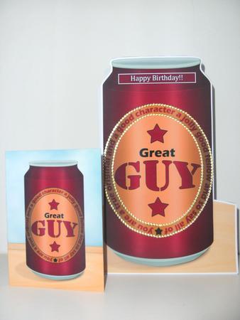 Great Guy Beer Can Shaped Card with Decoupage by Christine Sutton