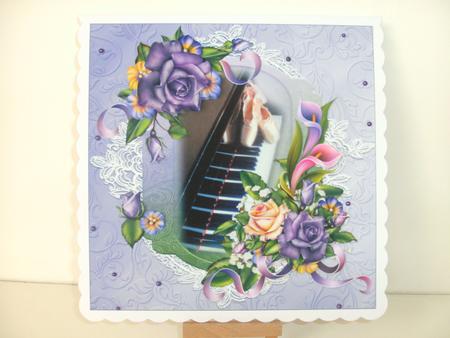 8x8 Vintage Roses and Calla Lilies with Ballet Slippers by Christine Sutton