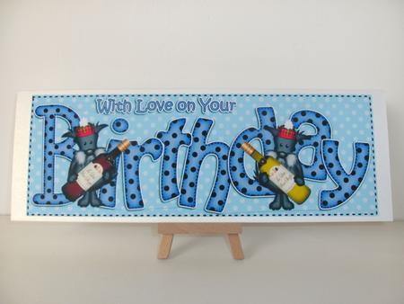 Birthday Large Dl Card N 3D Decoupage by Christine Sutton