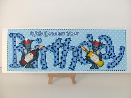 Birthday Large Dl Card N 3D Decoupage by Christine Sutton