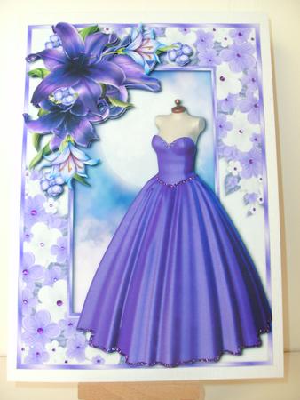 Rich Purple Ballgown & Deep Purple Lilies by Christine Sutton