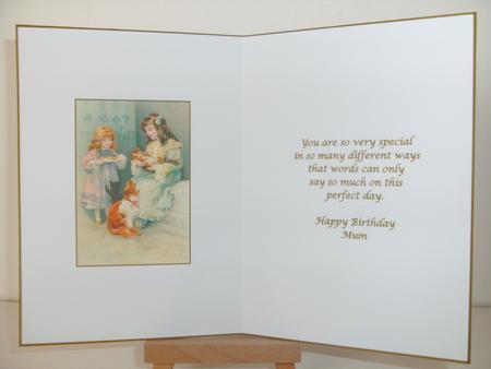 Happy Birthday Mum Vintage Insert by Christine Sutton