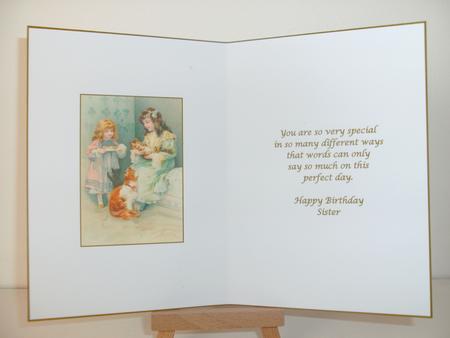 Vintage Happy Birthday Sister Insert by Christine Sutton