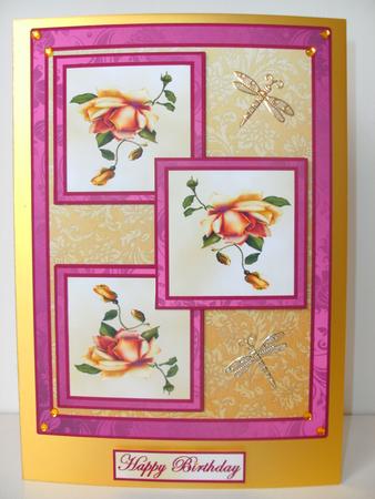 Three Squares - Autumn Roses by Christine Sutton