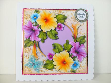 Pretty Petunias in Square Frame by Christine Sutton