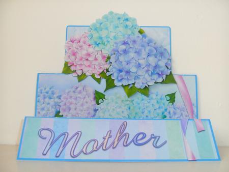 Hydrangeas Zigzag Card for Mother's Day or Birthday by Christine Sutton