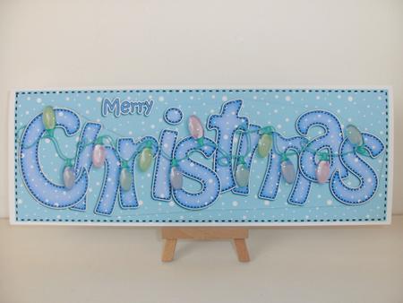 Large Dl Merry Christmas Quick Card 3D Decoupage by Christine Sutton