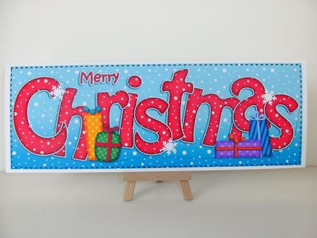 Large Dl Merry Christmas Quick Card 3D Decoupage by Christine Sutton
