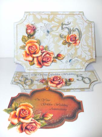 Golden Roses 50th Anniversary Card by Christine Sutton
