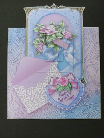 Lilac Roses in a Frame Over the Edge Pyramage by Christine Sutton