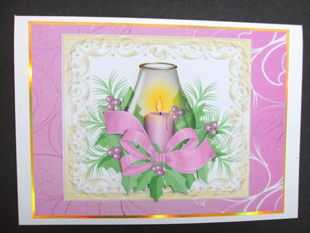 Pretty Pink Candle with Bow by Christine Sutton