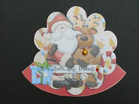 Deer Friends - Scallop Pyramid Wobble Card by Christine Sutton