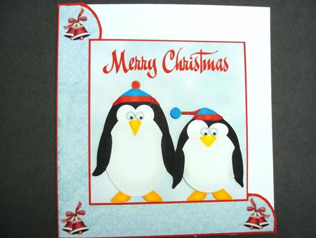 Christmas Penguins Fold Card by Christine Sutton