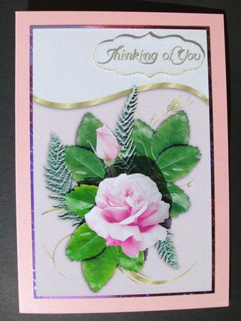Pink Rose Birthday or Get Well Card by Christine Sutton
